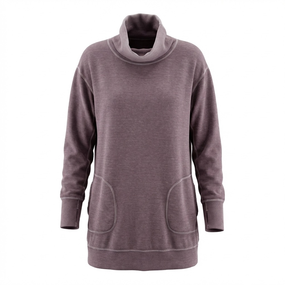 Athleta Gray Eco Lunar Wash Cowl Neck Sweatshirt Dress, size S